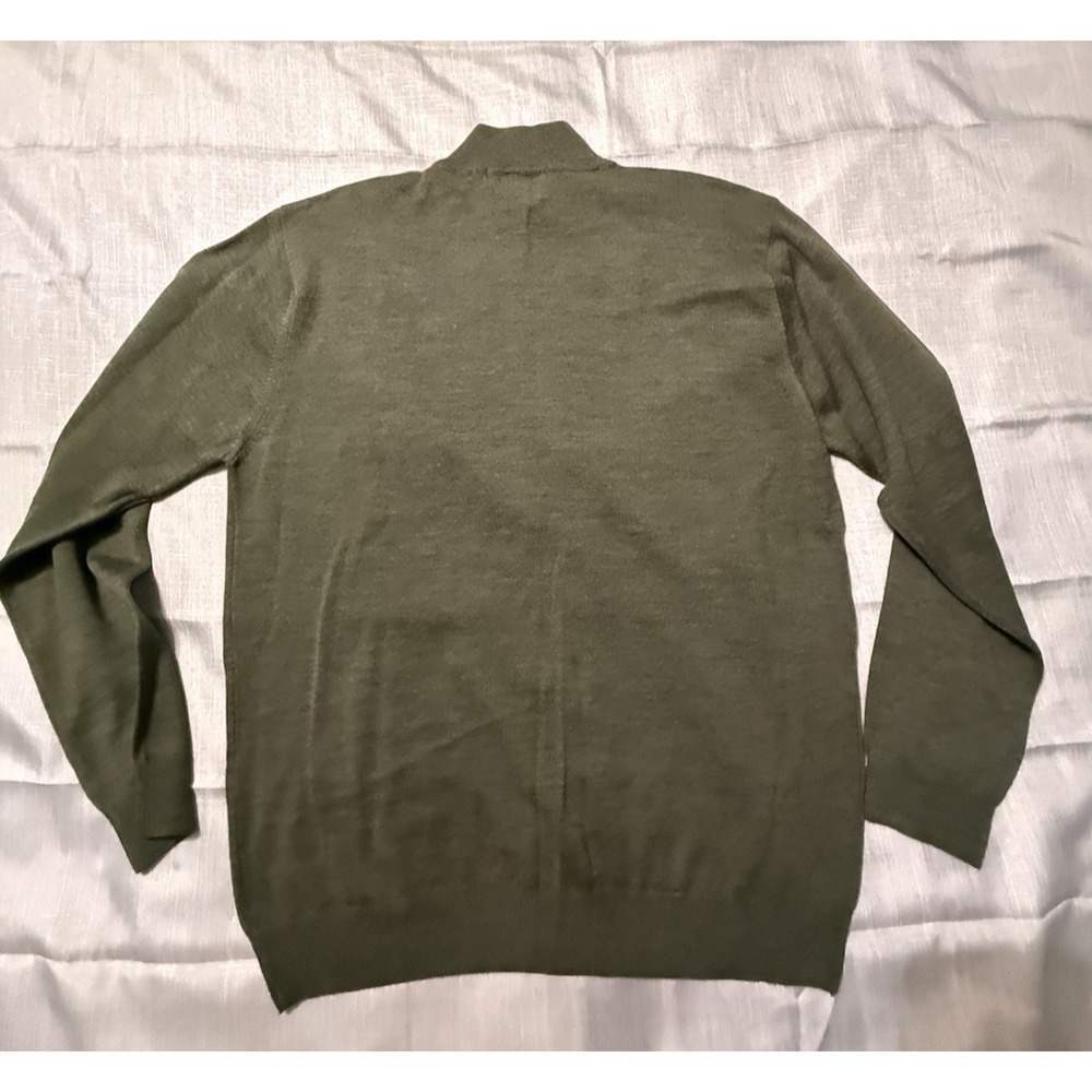 NWOT Mens MURANO Italia Small Lt Green Mock Turtleneck Wool Sweater Italian Yarn - Picture 4 of 7